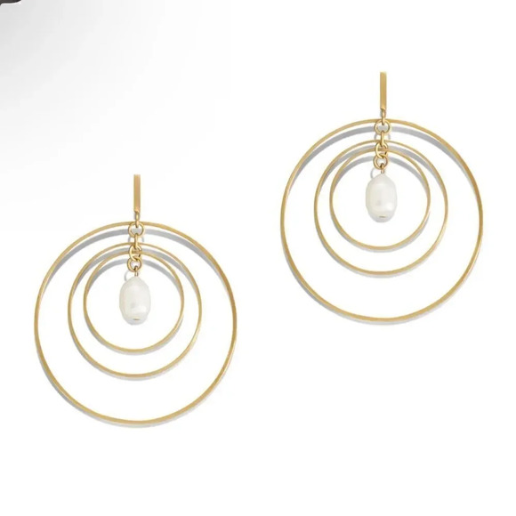 Tory Burch Jewelry - Tory Burch Multi Hoop Pearl Earrings